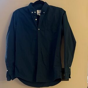 Men's era-won 100% Cotton Teal Button-Down Shirt - Classic Oxford Size Small